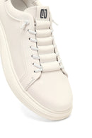 Erkek Beyaz Bağcıklı Deri Sneaker | Derimod