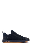 Men's Navy Blue Lace-Up Nubuck Leather Sneakers | Derimod