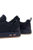 Men's Navy Blue Lace-Up Nubuck Leather Sneakers | Derimod