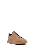 Men's Mink Laced Nubuck Leather Sneakers | Derimod