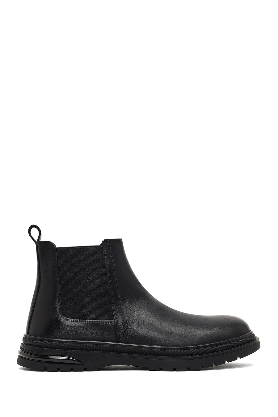 Men's Black Leather Chelsea Boot 25WFD702018 | Derimod