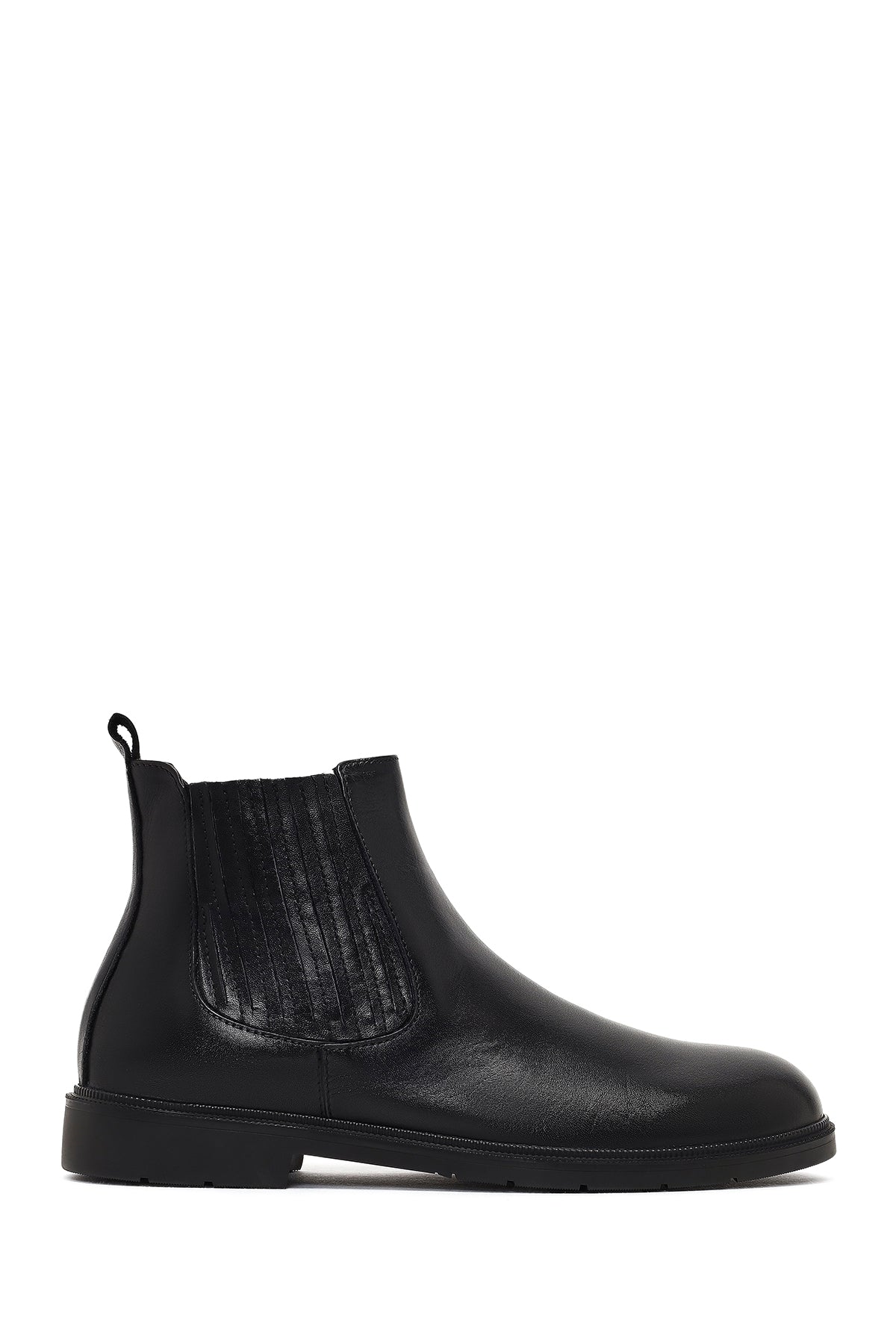Men's Black Leather Chelsea Boot 25WFD702118 | Derimod