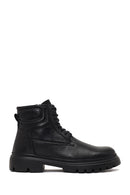 Men's Black Zippered Thick-Soled Leather Boots | Derimod