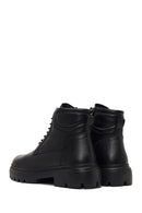 Men's Black Zippered Thick-Soled Leather Boots | Derimod