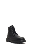 Men's Black Zippered Thick-Soled Leather Boots | Derimod