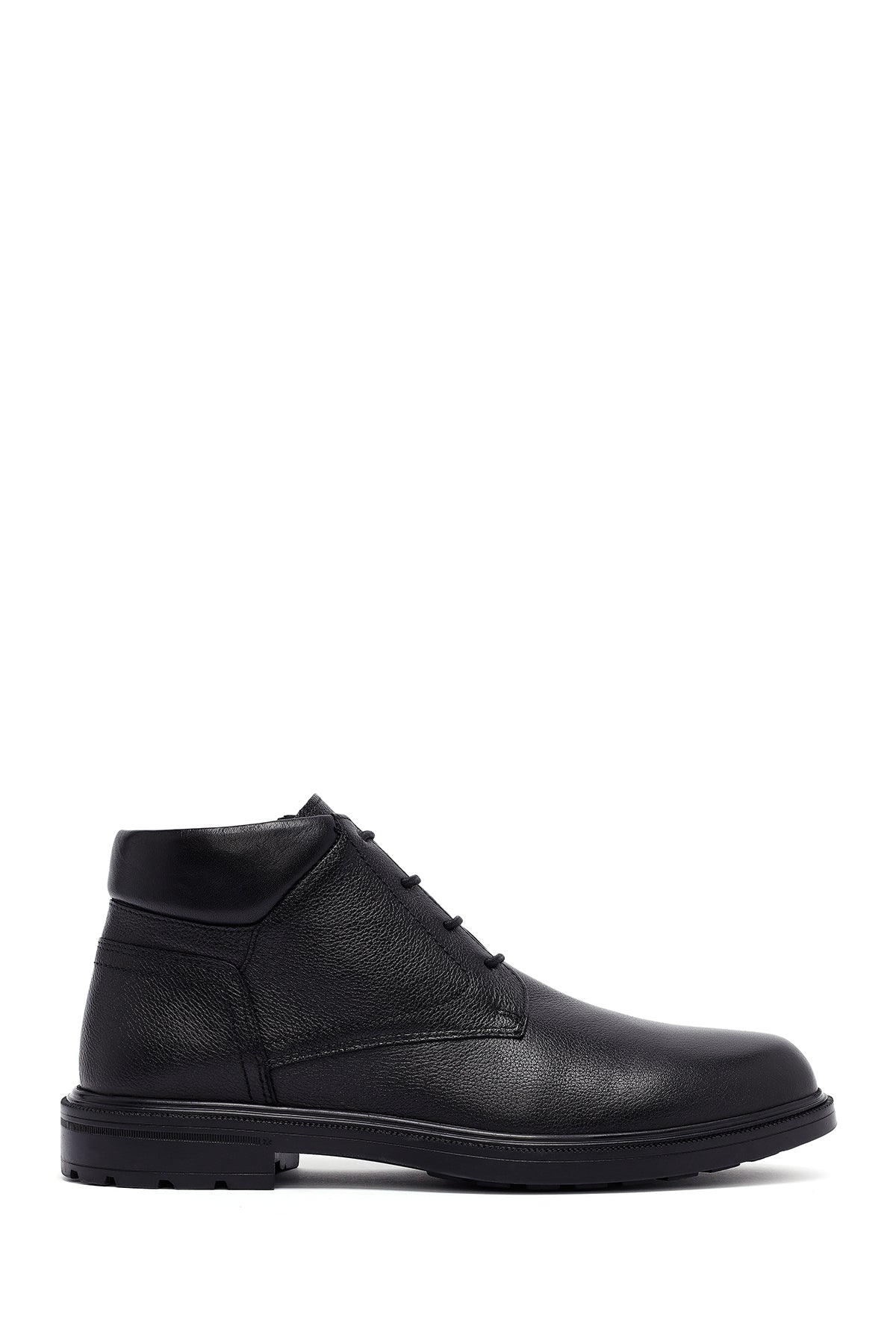 Men's Black Zippered Leather Boat 25WFD7100FT | Derimod