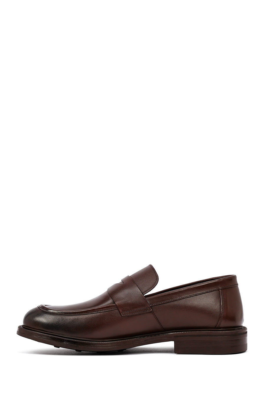 Erkek Kahverengi Deri Klasik Loafer