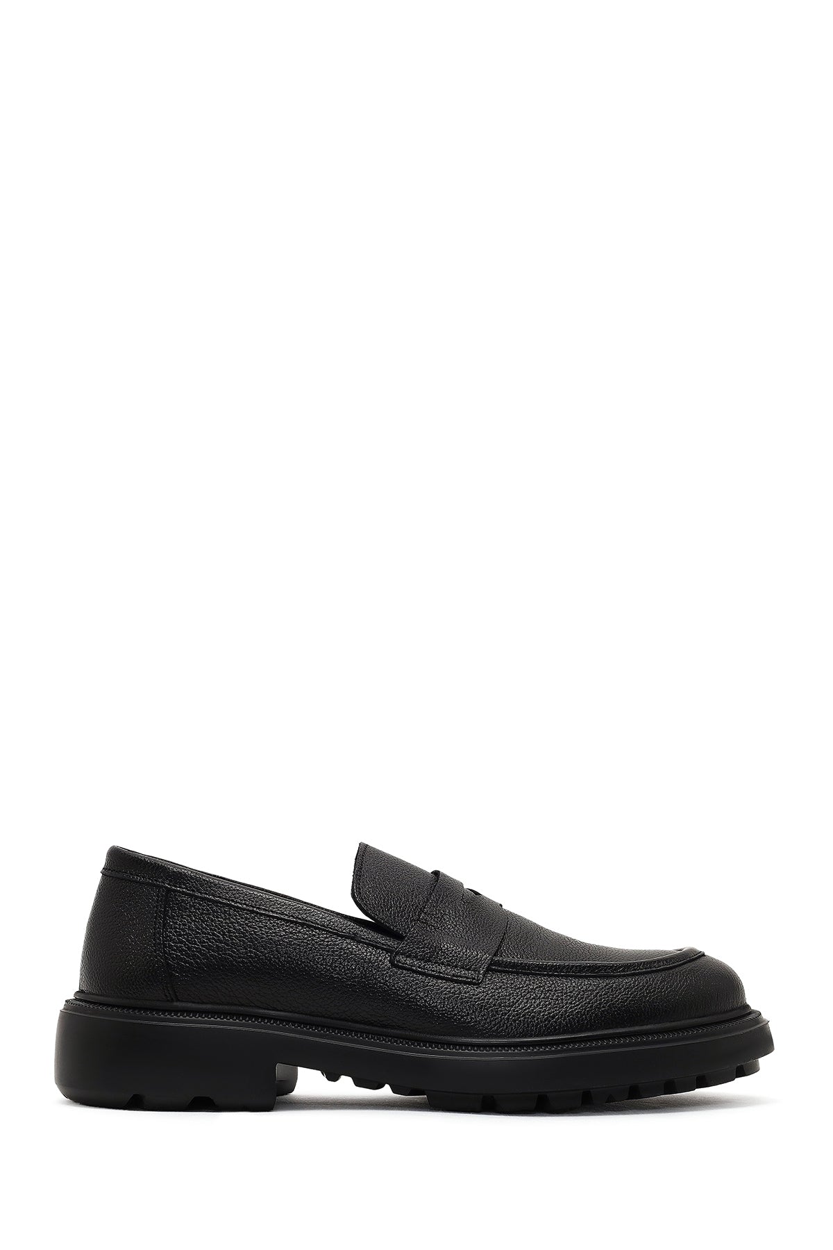 Erkek Siyah Kalın Tabanlı Deri Loafer 25WFD7507FT | Derimod