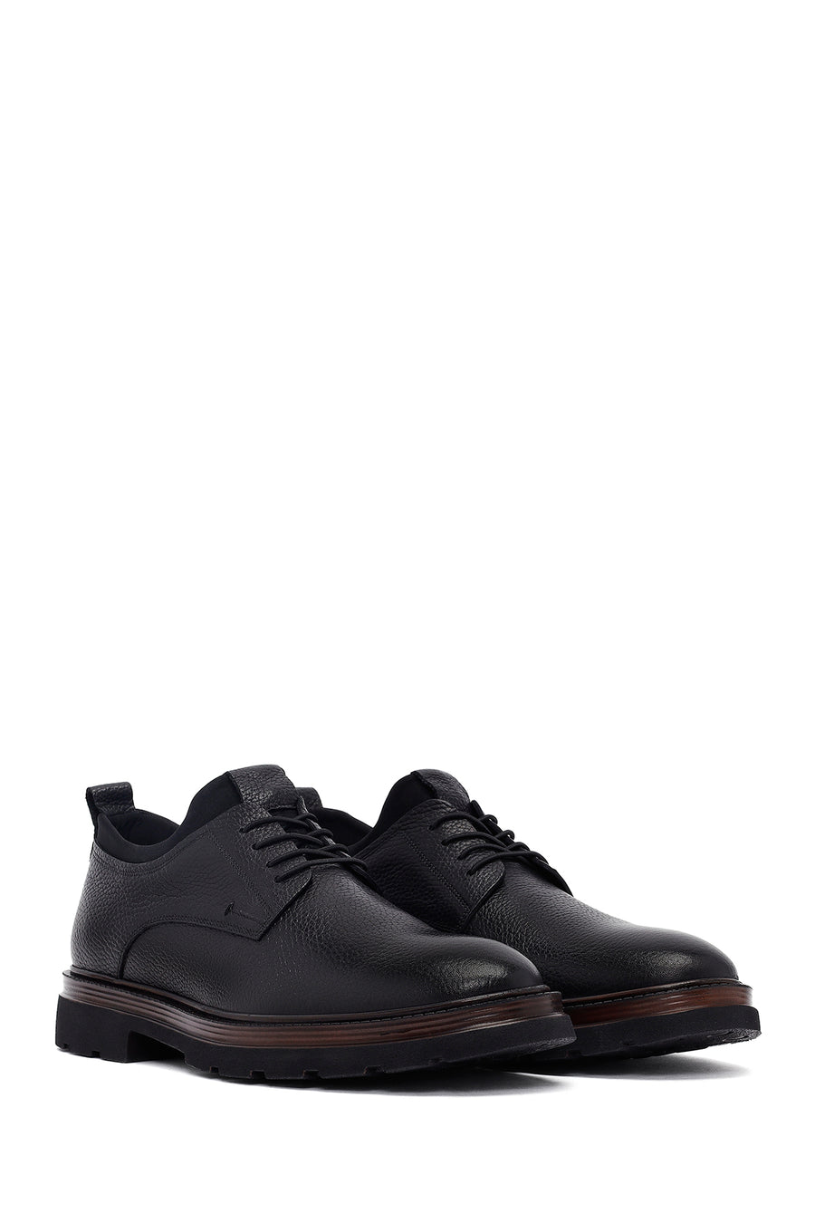 Men's Black Lace-up Leather Casual Shoes