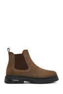 Men's Tan Nubuck Leather Chelsea Boot | Derimod