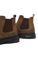 Men's Tan Nubuck Leather Chelsea Boot | Derimod