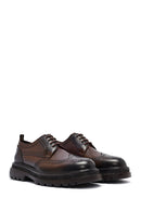 Men's Brown Lace-Up Thick-Soled Leather Casual Shoes | Derimod