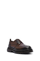 Men's Brown Lace-Up Thick-Soled Leather Casual Shoes | Derimod