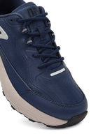 Derimod Studio Men's Navy Blue Lace-Up Thick-Soled Sneaker | Derimod