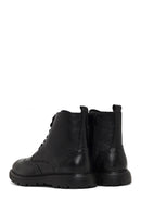 Men's Black Zippered Leather Boots | Derimod