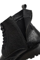 Men's Black Zippered Leather Boots | Derimod