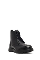 Men's Black Zippered Leather Boots | Derimod