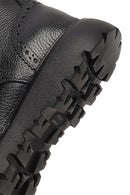Men's Black Zippered Leather Boots | Derimod