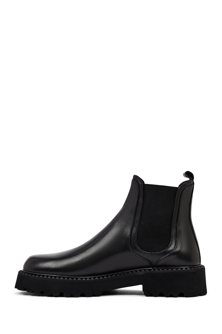 Men's Black Thick-Soled Leather Chelsea Boot