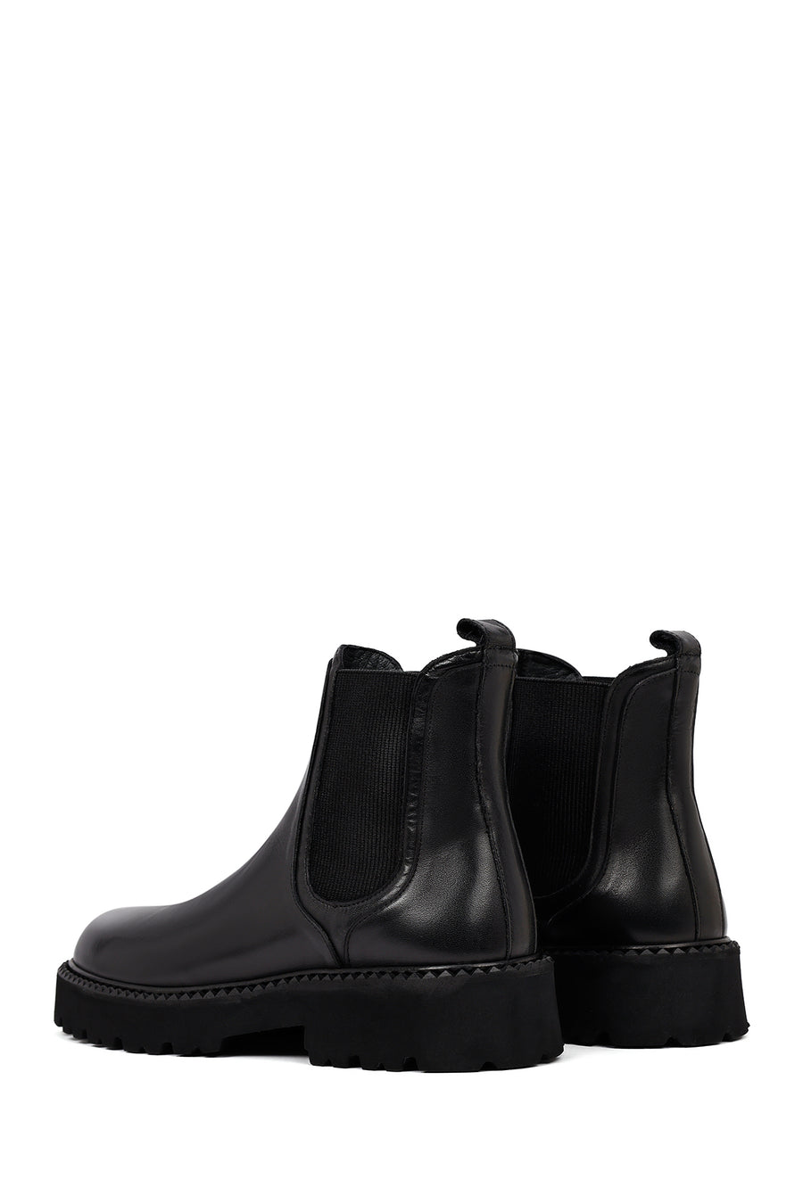Men's Black Thick-Soled Leather Chelsea Boot