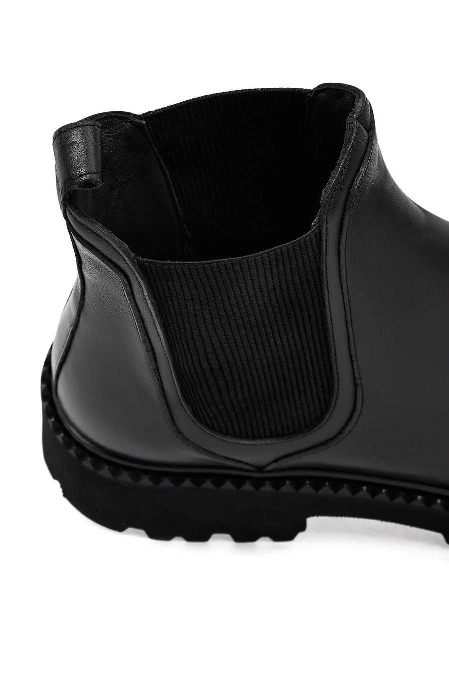 Men's Black Thick-Soled Leather Chelsea Boot