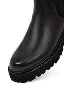 Men's Black Thick-Soled Leather Chelsea Boot | Derimod