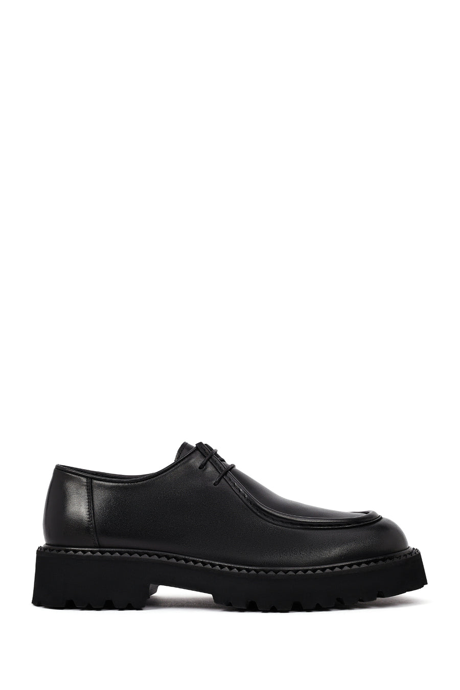 Men's Black Lace-Up Thick-Soled Leather Casual Shoes 25WFD828118 | Derimod