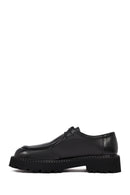 Men's Black Lace-Up Thick-Soled Leather Casual Shoes | Derimod