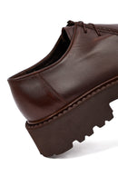 Men's Brown Lace-Up Thick-Soled Leather Casual Shoes | Derimod