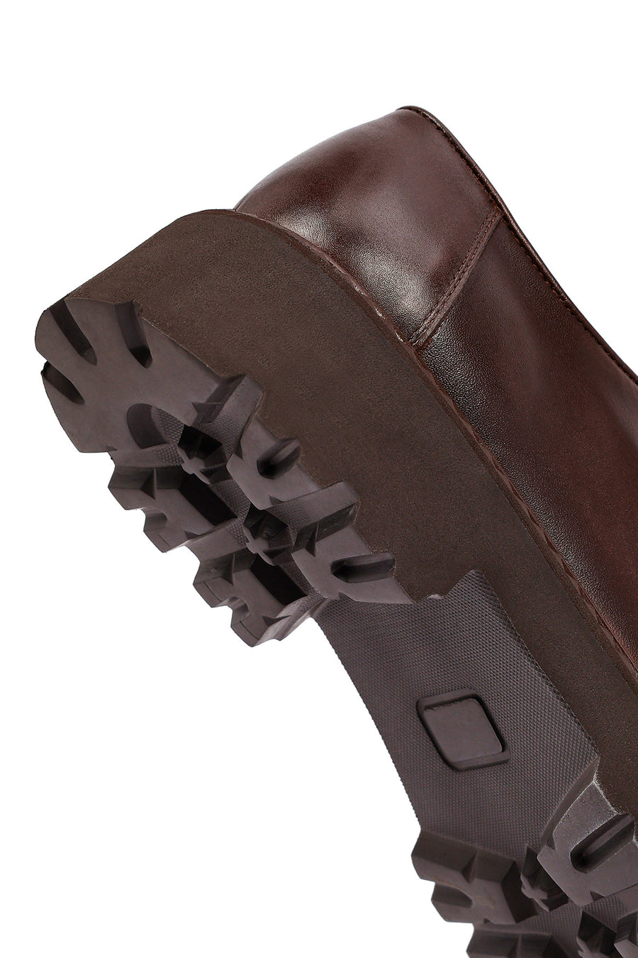 Men's Brown Lace-Up Thick-Soled Leather Casual Shoes