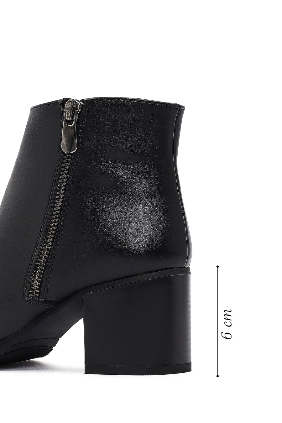 Kadın Siyah Fermuarlı Kalın Topuklu Bot
