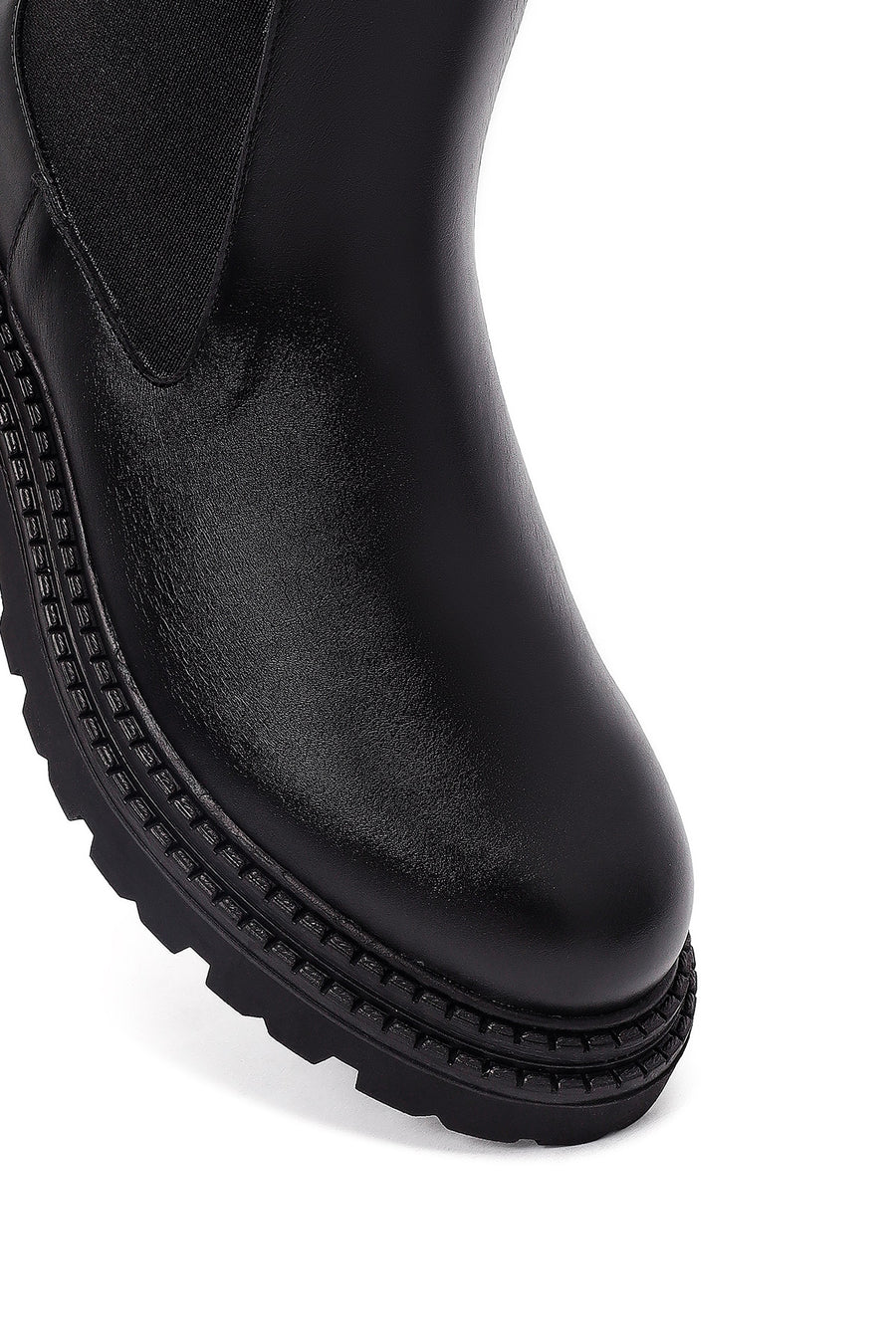 Women's Black Thick-Soled Chelsea Boot