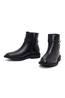 Women's Black Zippered Buckle Boots | Derimod