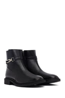 Women's Black Zippered Buckle Boots | Derimod