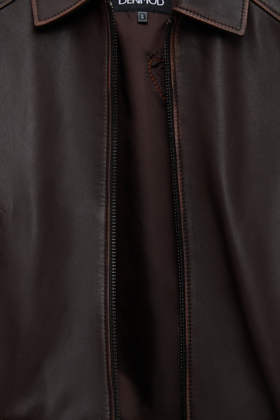 Love Kadın Kahverengi Gömlek Yaka Vintage Oversize Deri Ceket