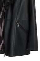 Scarlet Woman Black Fur Collar Leather Coat | Derimod