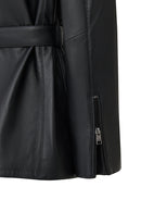 Scarlet Woman Black Fur Collar Leather Coat | Derimod