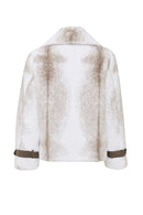 Anabel Women's White Teddy Leather Jacket | Derimod