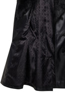 Valeria Women's Black Collar Fur Belt Detailed Leather Coat | Derimod