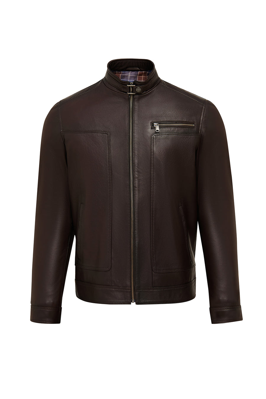 Felibe Men Brown Leather Jacket 25WGE64321M | Derimod
