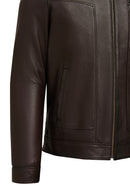 Felibe Men Brown Leather Jacket | Derimod