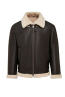 Bern Men's Brown Teddy Leather Jacket | Derimod