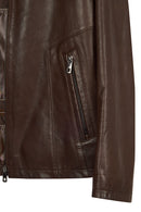 Insignia Male Brown Leather Jacket | Derimod