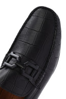 Men's Black Buckled Leather Loafer | Derimod