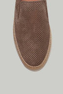 Mink Suede Leather Men's Espadrilles | Derimod