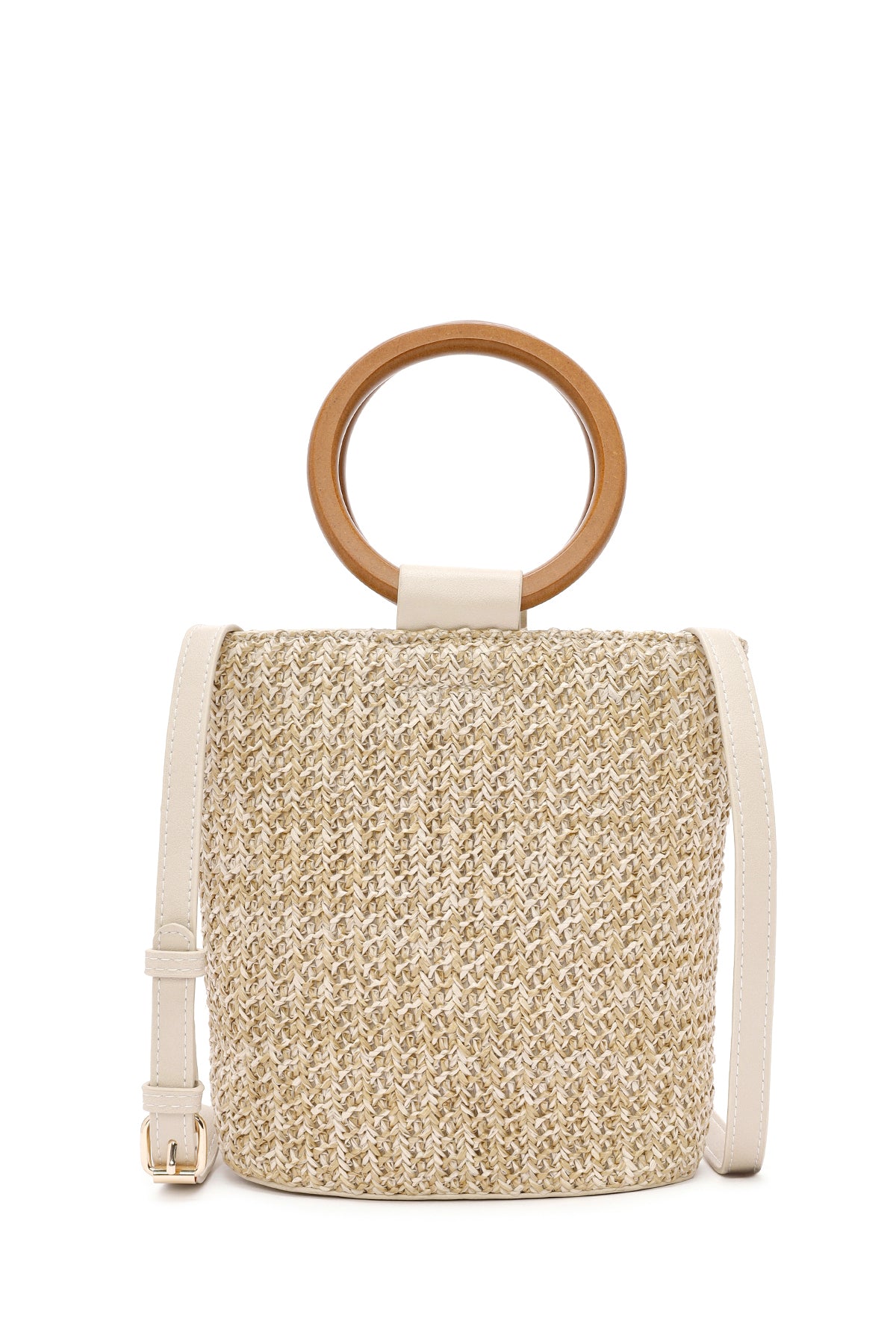 Women's Cream Long Strap Straw Handle Bag 24SBD2910M7 | Derimod