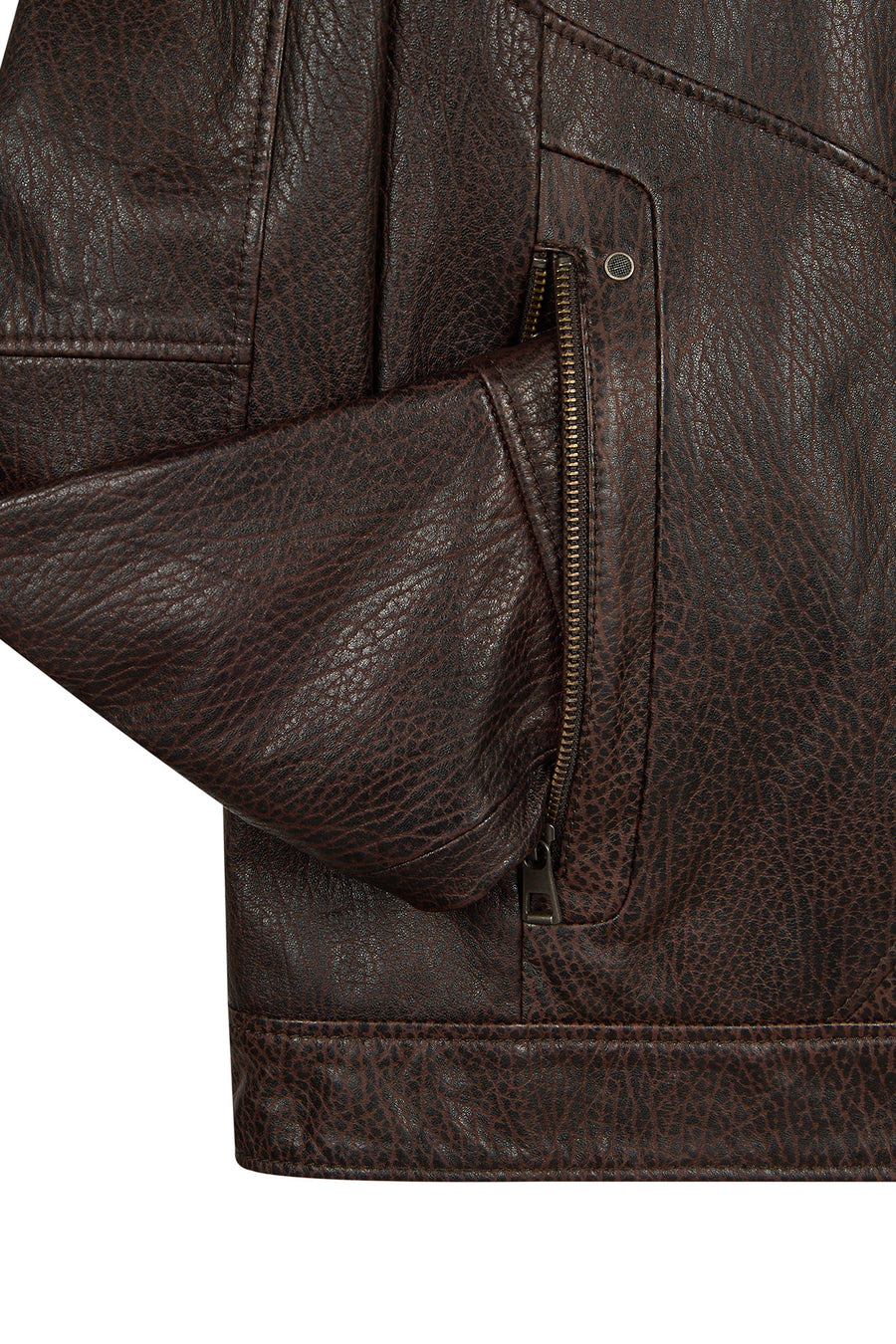 Reynold Male Brown Short Leather Jacket
