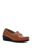 Women's Tan Wedge Heel Loafer | Derimod