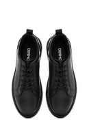 Men's Black Lace-up Leather Sneaker | Derimod