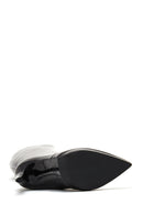 Women's Black Leather High Heel Boots | Derimod